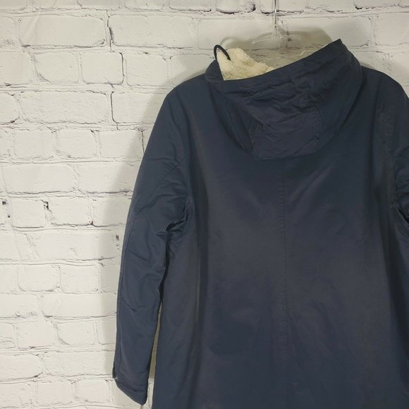 Levi's Women's Size L Navy Puffer Sherpa Lined Parka Jacket - Picture 12 of 12